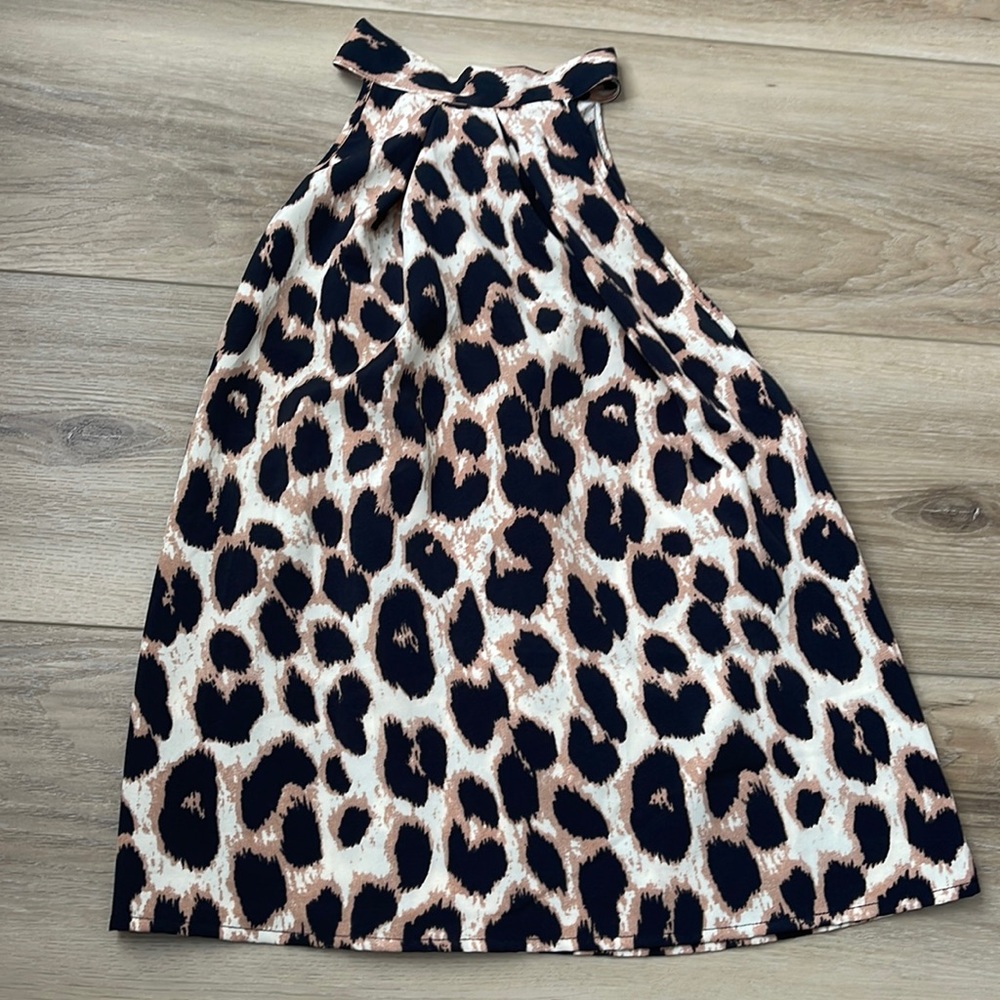 SHEIN Animal Print High Neck Top